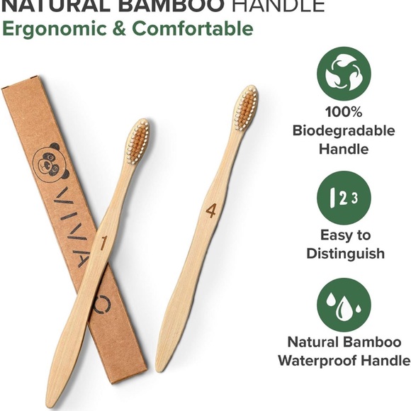 Bamboo toothbrushes pack of 10 - Picture 4 of 6